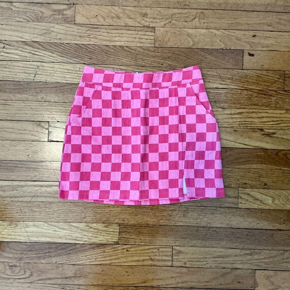 Lelis Collection - Women's Pink Checkered Mini Skirt
